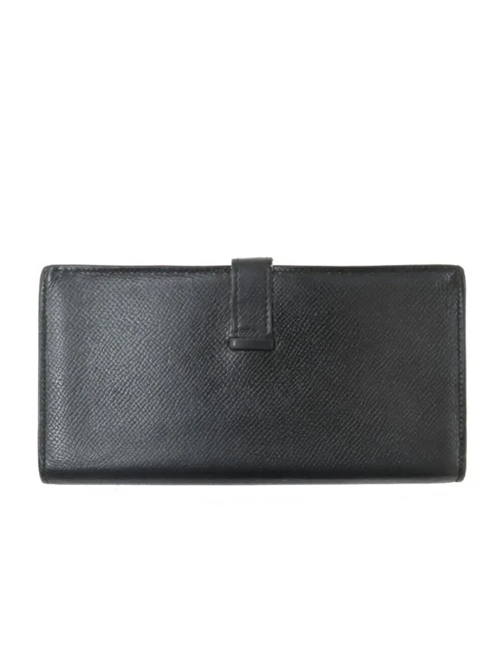 Hermes Bearn Souffle Veau Epsom Black Silver Wallet
